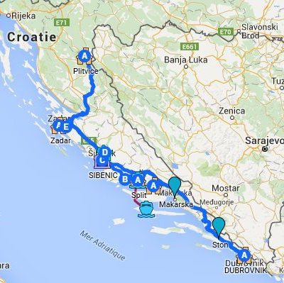 circuit en voiture Autotour Découverte de la Croatie Zadar-Zadar